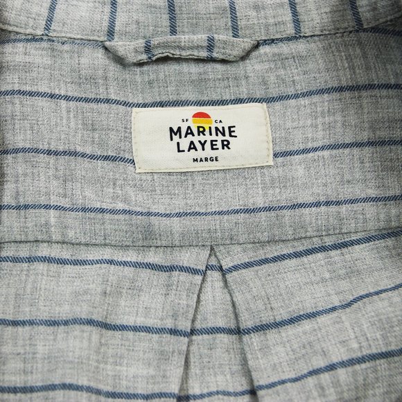 Marine Layer Long Sleeve Button Down Cotton Shirt - Picture 9 of 9